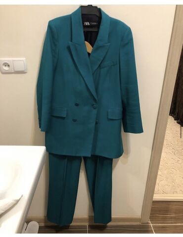 мужской двубортный пиджак: Костюм M (EU 38), L (EU 40), цвет - Зеленый