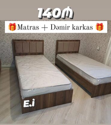 спальная мебель в баку цены: Yeni, Təknəfərlik çarpayı, Matras ilə