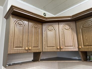 Mətbəx mebeli: Mətbəx üçün üst asma dolablar dəsti - Material: ağac fakturalı — 1