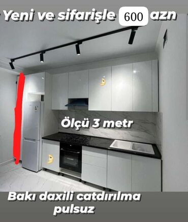 mətbəx mebelləri qiymətləri: 🟣Metbex mebeli 🟣 *Qiymet *600 azn* 🟣Olcu 3 metr 🟣 *Parlaq laminat* 🟣