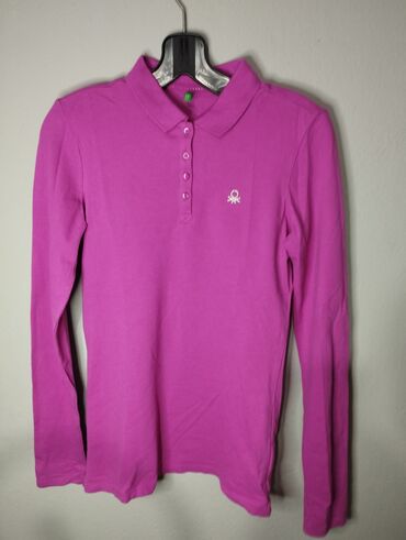 pamučne košulje: Benetton, M (EU 38), Single-colored, color - Pink