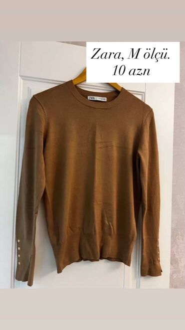 женские шерстяные кофты: Sviter, Zara, M, rəng - Qəhvəyi