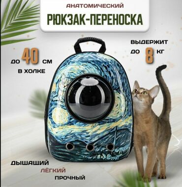 аксесуары для кошек: Рюкзак-переноска с анатомической спинкой и прозрачным