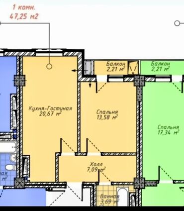 сниму дом в маевке: 1 комната, 48 м², Элитка, 7 этаж, ПСО (под самоотделку)