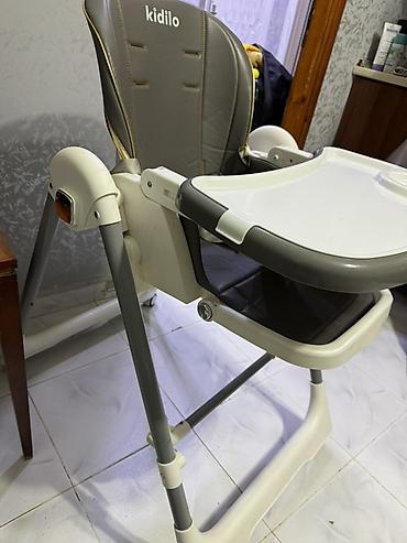 Столы для кормления: Kidilo uşaq yemək stulu - Rəng: boz/boz-ağ kombinasiyası - — 3