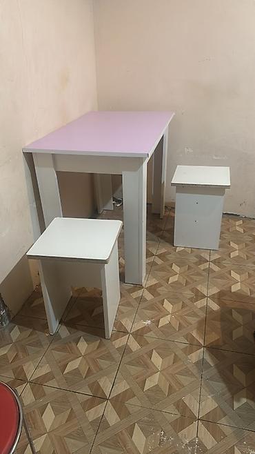 taburetkalar: Mətbəx/iş masası və 2 taburet dəsti - Dəst tərkibi: 1 masa + 2 — 1