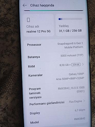 huawei telfon: Realme 12 Pro, 256 GB, rəng - Mavi — 4