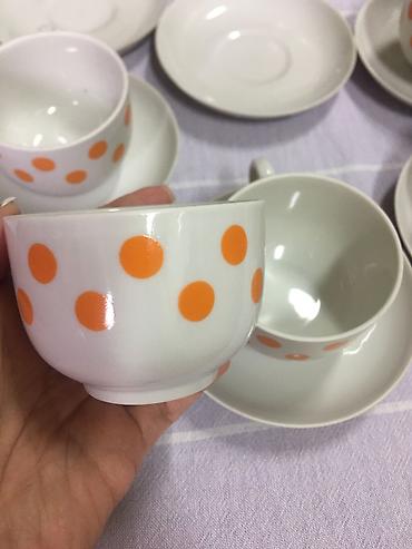 Наборы посуды: ДУЛЁВО! 2 сервиза! Сервантное хранение! В горошек-5 чашек+6 блюдец — 3