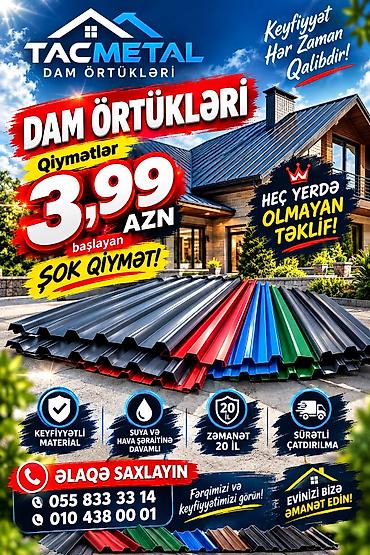 📣Şokkk qiymət 3,99₼(kvm) profnastil📣 💥Qalınlıqlar lalafo.az -da 📣Şokkk qiymət 3,99₼(kvm) profnastil📣 💥Qalınlıqlar
