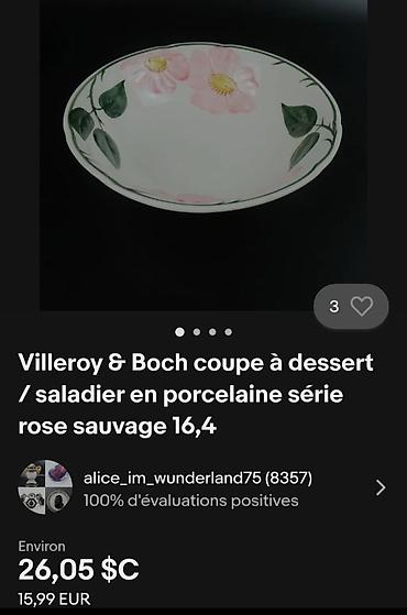 Ostali antikviteti: Cinije vintaz, Villeroy & Boch Wild Rose Nemacka. Univerzalne — 4