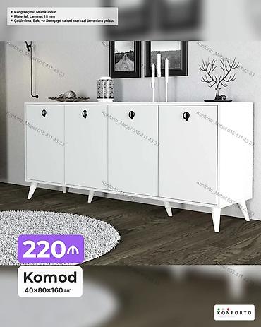 Komodlar: Məhsul: Komod Ölçülər: 40 × 80 × 160 sm Qiymət: 220 ₼ — 1