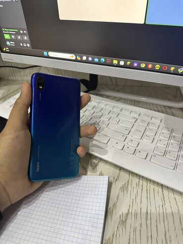 маленькие телефоны: Xiaomi, Redmi 7A, Б/у, 32 ГБ, цвет - Голубой, 1 SIM