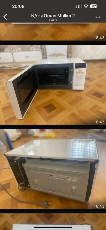 itimat soba qiymeti: Микроволновка Samsung, Отдельностоящая, С микроволнами, цвет - Белый, Б/у