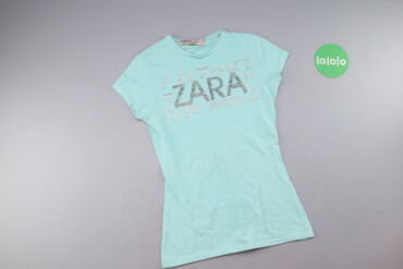 Жіноча футболка M, візерунок - Принт, колір - Блакитний, Zara