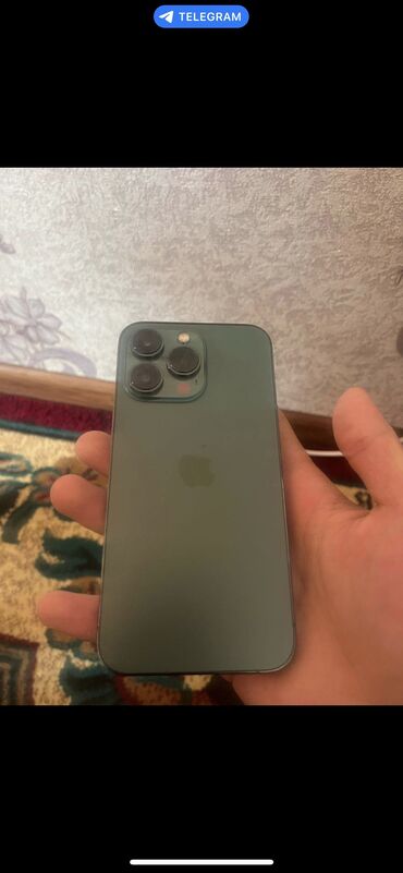 macbook в рассрочку: IPhone 13 Pro, Колдонулган, 128 ГБ, Жашыл, Каптама, 87 %