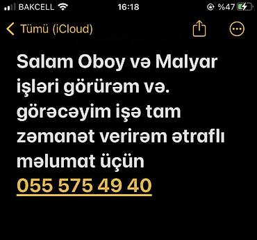 Oboy və malyar xidməti - Divar kağızı (oboy) vurulması: ölçü götürmə lalafo.az -da Oboy və malyar xidməti - Divar kağızı (oboy) vurulması: ölçü götürmə