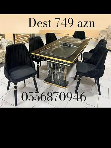 ofis stullari: Qonaq otağı üçün, Yeni, Açılmayan, Dördbucaq masa, 6 stul — 4