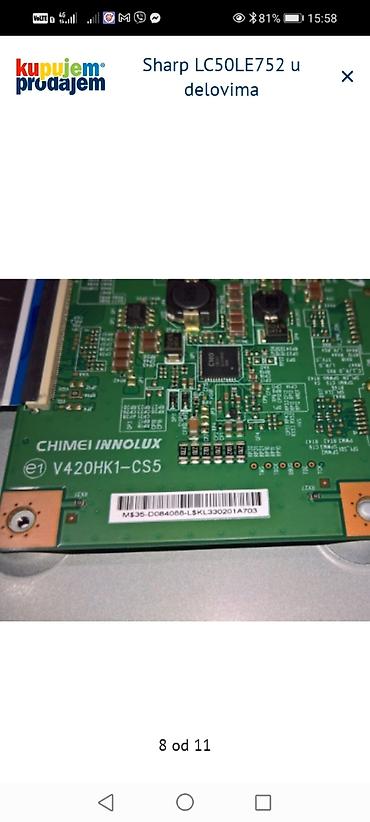 Televizori: Sharp LC50LE752 – delovi Dostupni originalni delovi sa modela: - Main — 9