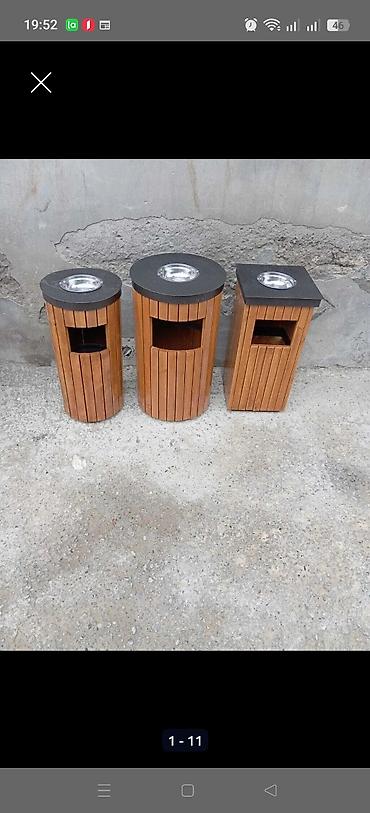 yemək qabları: Açıq məkanlar üçün taxta üzlü zibil qutusu (külqabılı) - Təyinat — 6