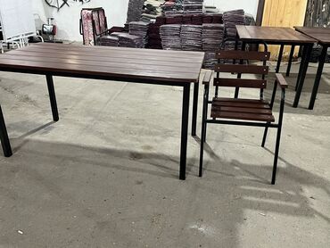 Bağ, çöl masa və oturacaq dəstləri: Yeni, Kvadrat masa, 4 stul, Açılmayan, Stullar ilə, Taxta, Azərbaycan — 7