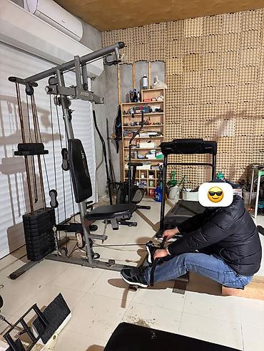 İdman və istirahət: Çoxfunksiyalı gym trenajoru – kabel sistemli, oturacaqlı və ağırlıq — 8