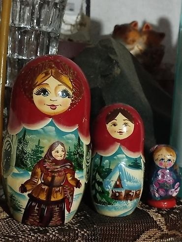 Набор расписных матрешек (3 куклы) - Традиционные деревянные матрешки at lalafo.kg Набор расписных матрешек (3 куклы) - Традиционные деревянные матрешки