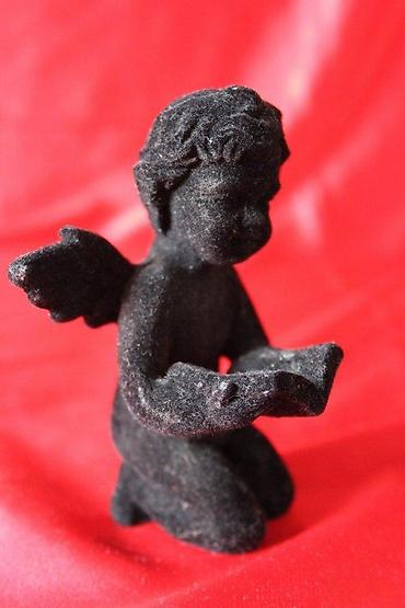 Figure: STARA FIGURA CRNI ANĐEO, GIPS I PLIŠ, RARITET | Stara drvena figura — 4