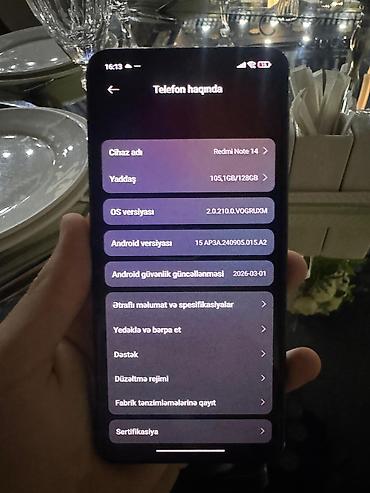 nokia 105 2018: Redmi Note 14, 128 GB, rəng - Qara, Barmaq izi — 3
