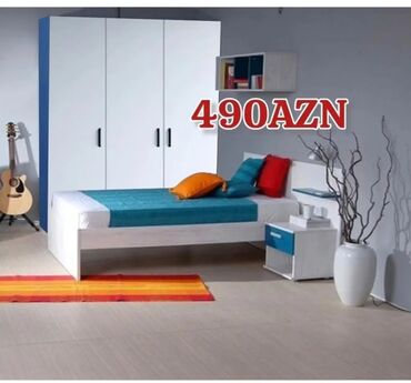 Uşaq və gənc otağı üçün dəstlər: Oğlan və qız üçün, Yeni, Təknəfərlik çarpayı, Dolab, Termo — 8