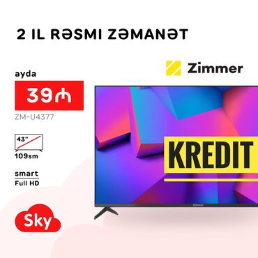 zimmer tv 108: Yeni Televizor Zimmer Led 43" FHD (1920x1080), Pulsuz çatdırılma