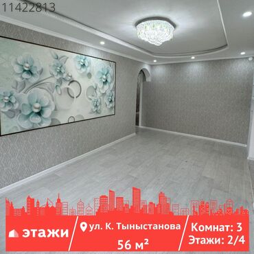 Продажа домов: 3 комнаты, 56 м², Хрущевка, 2 этаж, Евроремонт