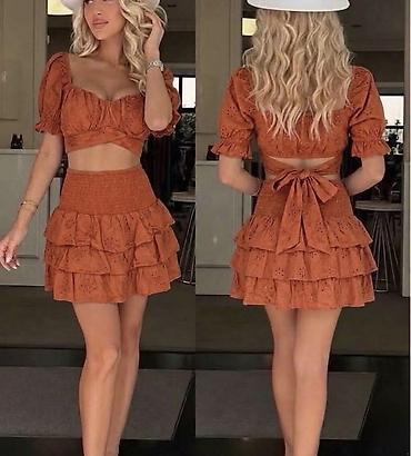 goth: Komplet crop top i mini suknja od pamučne čipke. - Gornji deo: kratki — 6