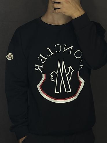 монклер футболка: Мужская толстовка, XL, Moncler, Новый, цвет - Черный, Бесплатная доставка, Самовывоз — 1