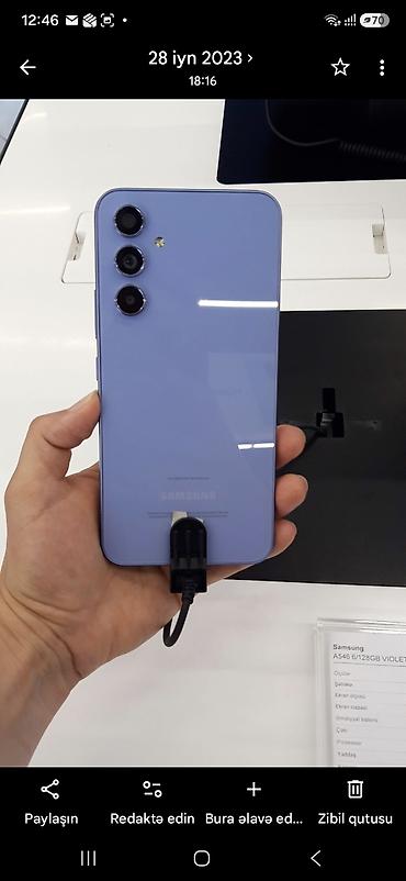 Samsung Galaxy A54 5G, 128 GB, rəng - Bənövşəyi, İki sim kartlı lalafo.az -da — 5 Samsung Galaxy A54 5G, 128 GB, rəng - Bənövşəyi, İki sim kartlı — 5