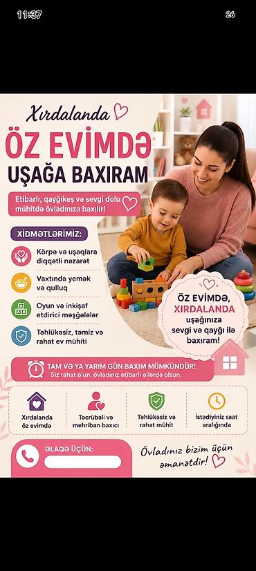dayə xırdalan: Xırdalanda öz evimdə uşaq baxımı xidməti Etibarlı, qayğıkeş və sevgi — 1