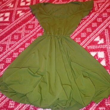 new yorker kikinda: A-Dress S (EU 36), color - Green, Cocktail, Short sleeves