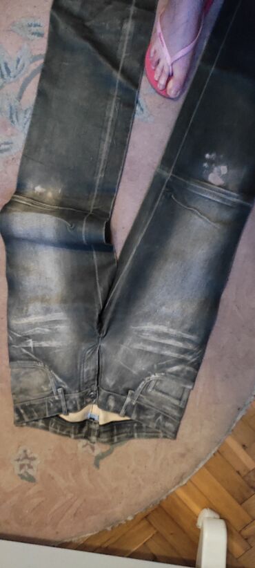 kožne pantalone: Normalan struk, Ravne nogavice