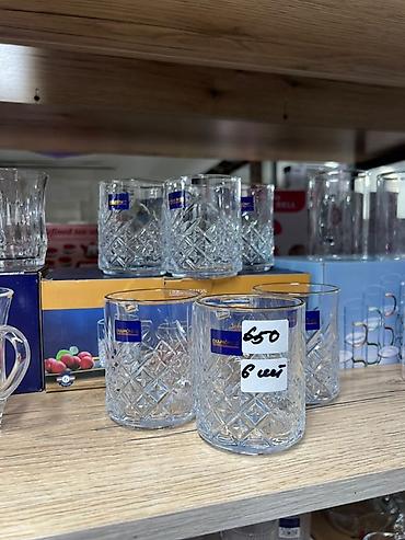 Стаканы: Набор стаканов Diamond Glass — классические низкие стаканы с гранёным — 1
