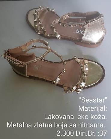 Sandale: Seastar sandale - Materijal: lakovana eko koža - Boja: metalna zlatna — 4