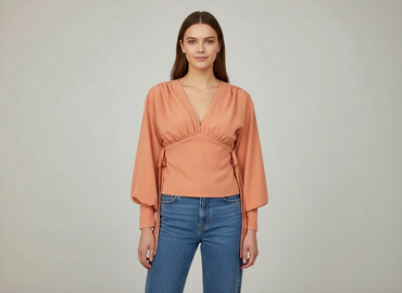 sukienki na wesele z różciętymi rękawami: Women's blouse, size L