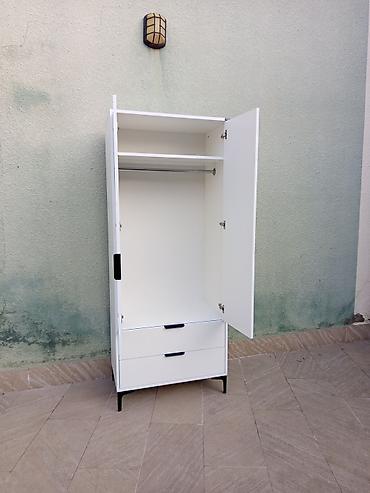Yeni, 2 qapılı, Siyirməli, Ağ, Taxta, Açılan, Düz dolab