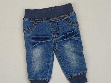 jeansy z wysokim stanem guziki: Denim pants, Newborn baby, condition - Good