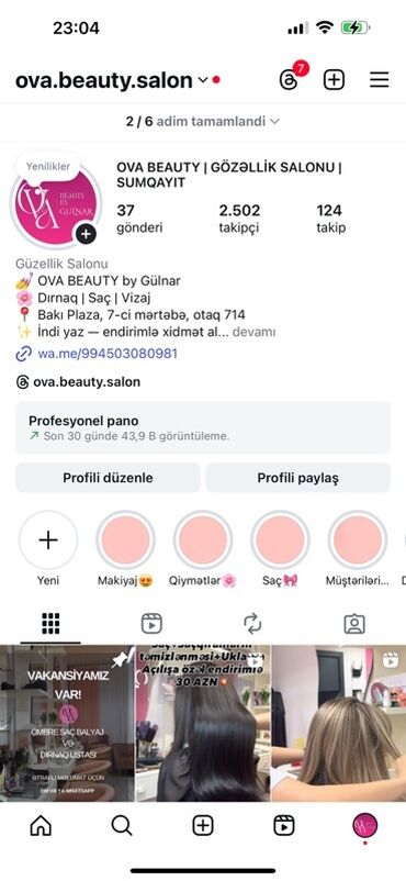 qaş və kirpiklər üçün baxım: OVA BEAUTY by Gülnar – gözəllik salonu Xidmətlər: - Dırnaq qaynağı və