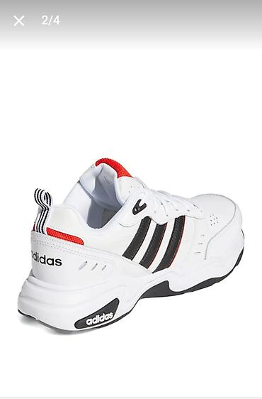 dəri kişi krossovkaları: Adidas kişi idman ayaqqabısı original – ağ/qara/qırmızı rəng — 2