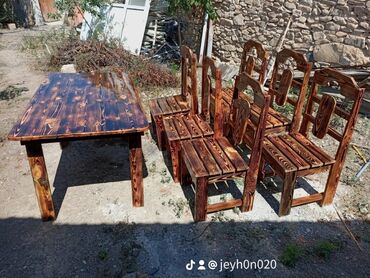 nerw stol: Yeni, Kvadrat masa, 4 stul, Açılmayan, Stullar ilə, Taxta, Azərbaycan