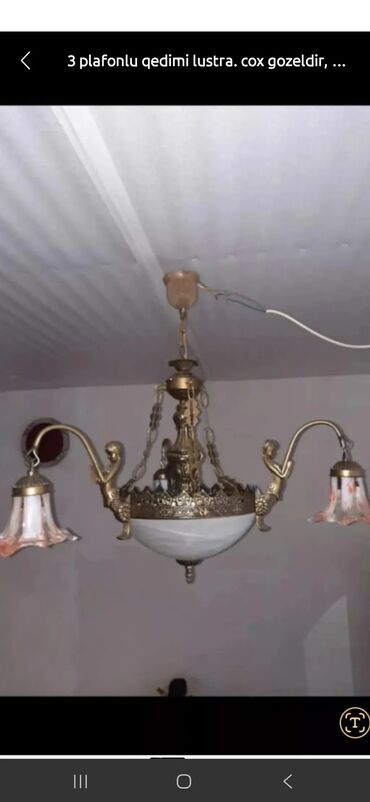 taxta listurlar: Çılçıraq, 3 lampa, Şüşə