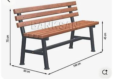 Bağ, çöl mebeli: Məhsul: Açıq məkan üçün taxta–metal skamyalar - Dizayn: Minimalist və — 4