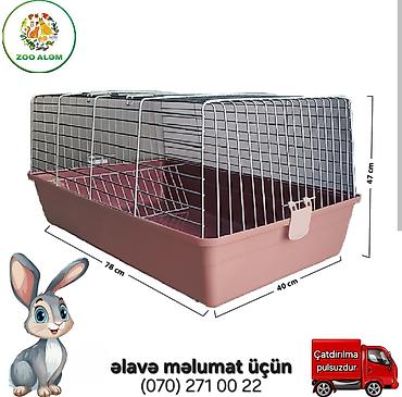 siçan: Dovşan qəfəsi – böyük ölçü - Ölçülər: 78 x 40 x 47 sm - Geniş, havadar — 2