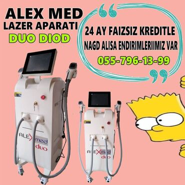 kaktel aparat: Lazer epilyasiya aparati Alexmed duo lazer tipi diod -dalğa uzunluğu