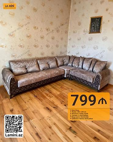 Mebel: Künc divan – La Mini - Ölçülər: 280 × 200 sm - Mexanizm: Açılan — 1